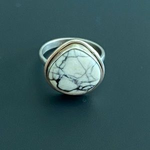 White Gemstone Sterling Ring